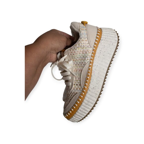 Universal thread Knit Woven Chunky Sneaker Cream and Orange Fashion Shoe SZ 6 - Picture 4 of 12